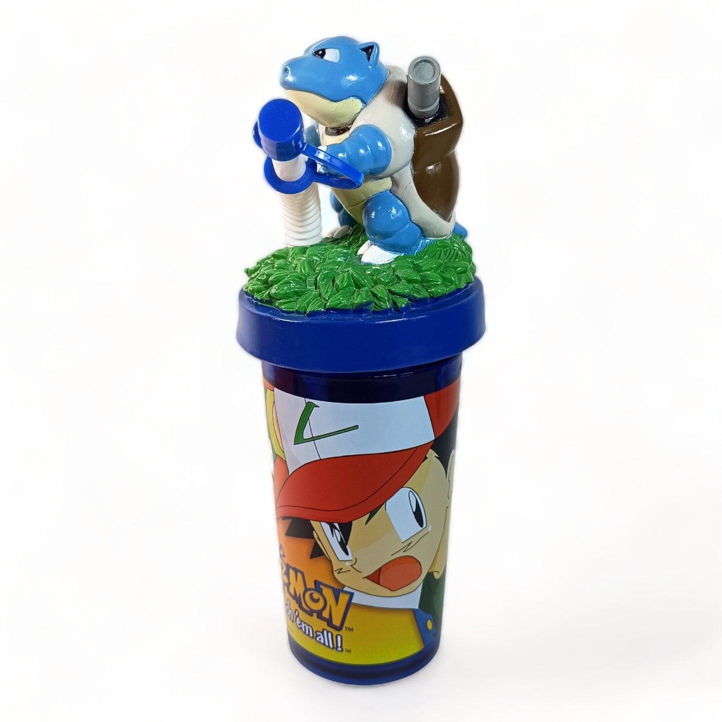 VASO POKEMON BLASTOISE ASH Y PIKACHU NINTENDO 1999