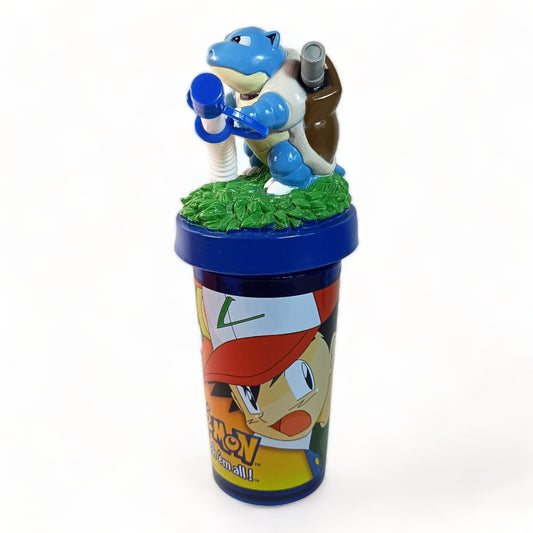 VASO POKEMON BLASTOISE ASH Y PIKACHU NINTENDO 1999