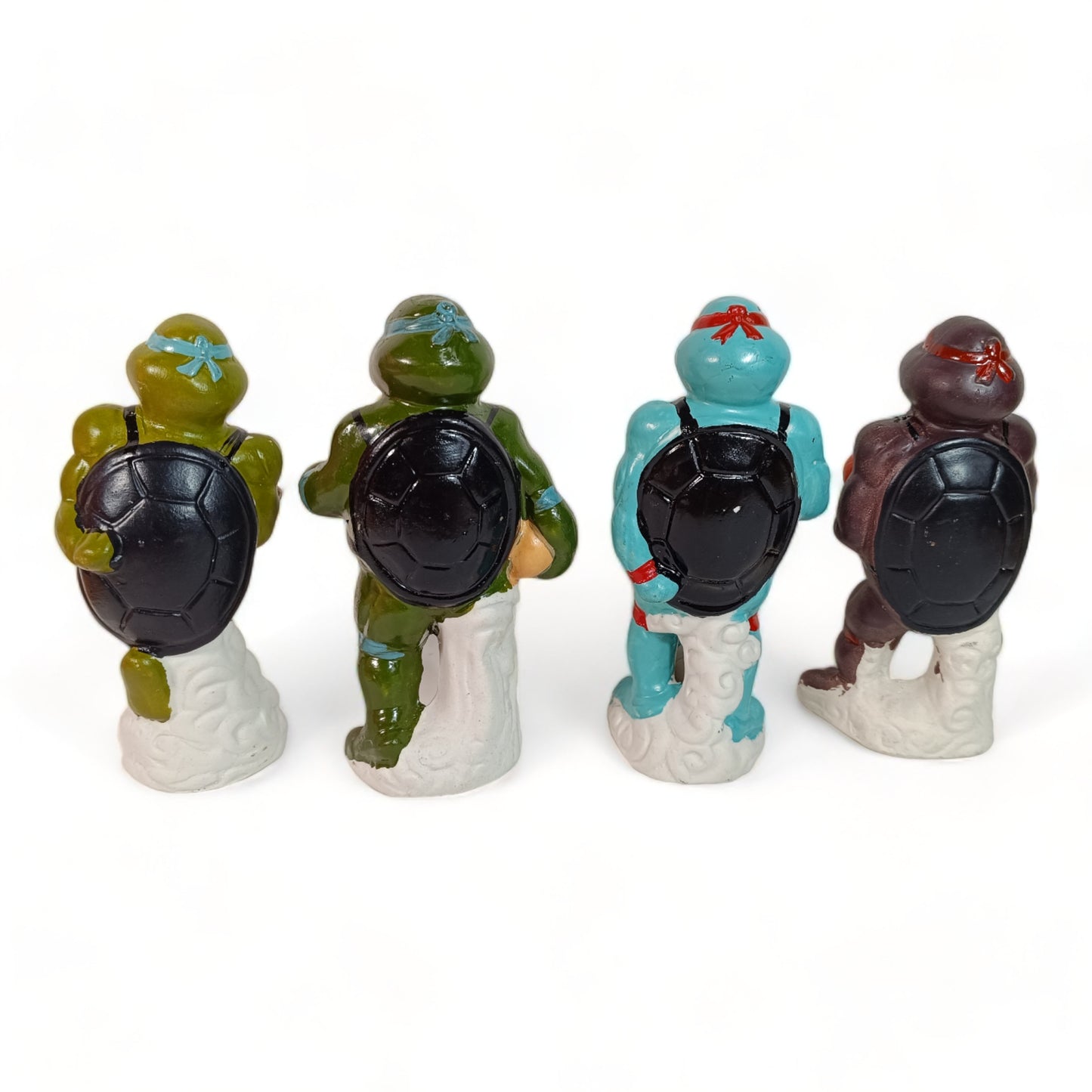 COMPLETE SET OF TMNT NINJA TURTLES CERAMIC BOOTLEG C. 90'S MADE IN SPAIN