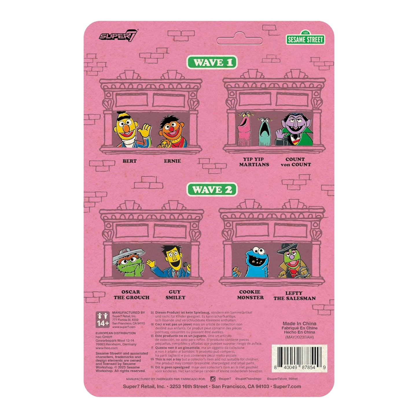 FIGURA COOKIE MONSTER SESAME STREET WAVE 2 - REACTION SUPER7