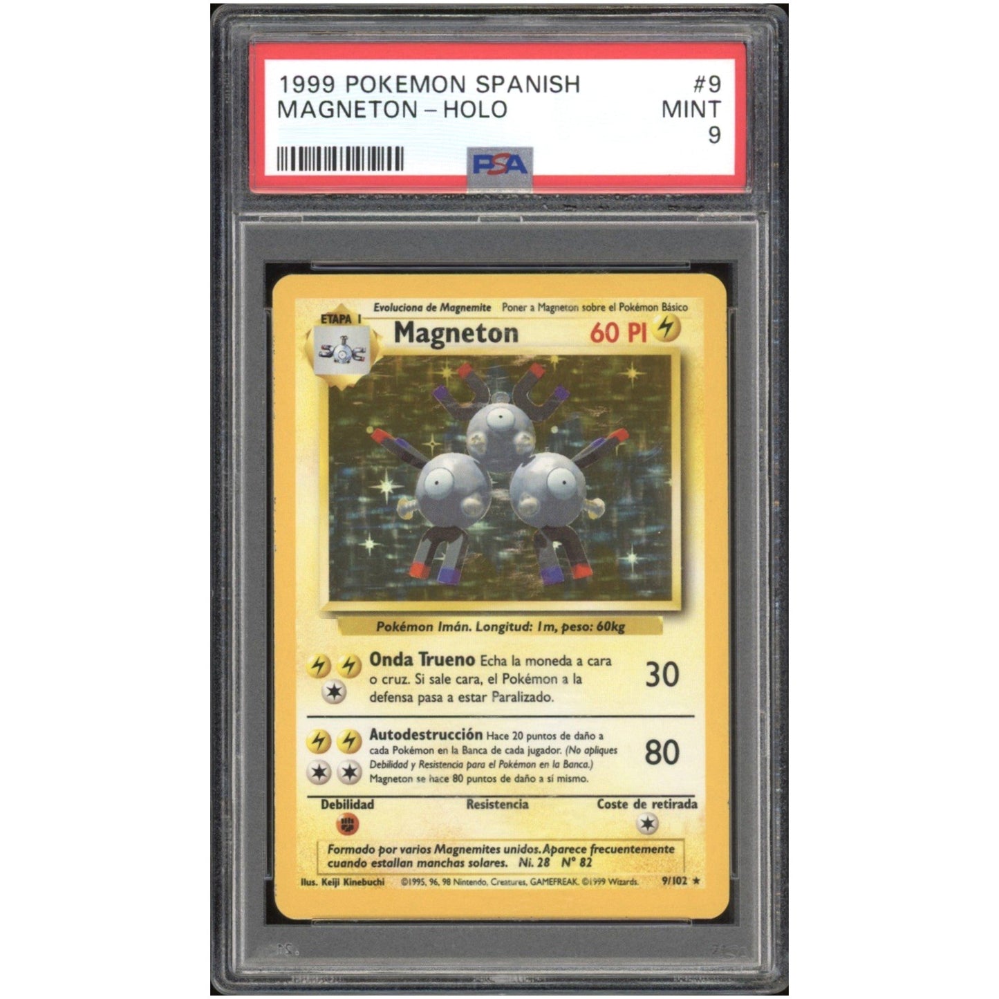 POKEMON PSA 9 MAGNETON #9 HOLO BASE SET 1999 (ESPAÑOL)