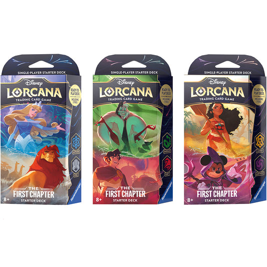DISNEY LORCANA SERIE 1 STARTER DECK FIRST CHAPTER TCG INGLÉS