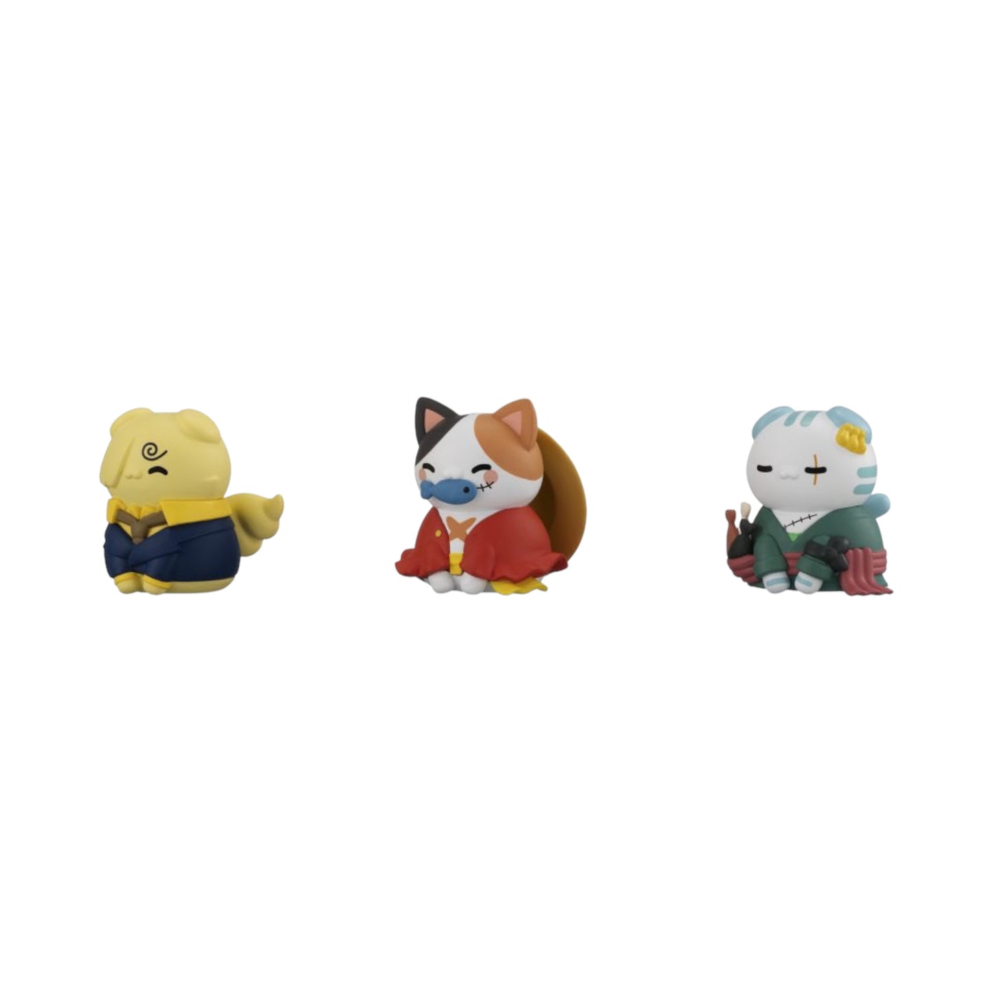 ONE PIECE MEGA CAT PROJECT HAPPY TRIO LUFFY SANJI ZORO LIMITED EDITION (3CM)
