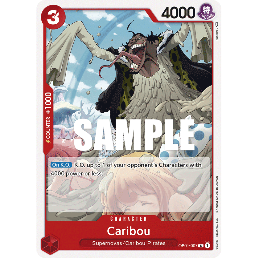 ONE PIECE CARD GAME OP01-007 C CARIBOU "ROMANCE DAWN INGLÉS"