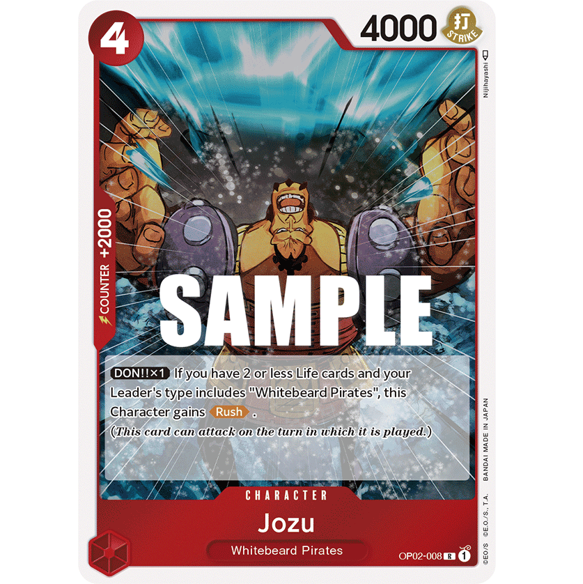 ONE PIECE CARD GAME OP02-008 R JOZU "PARAMOUNT WAR ENGLISH"