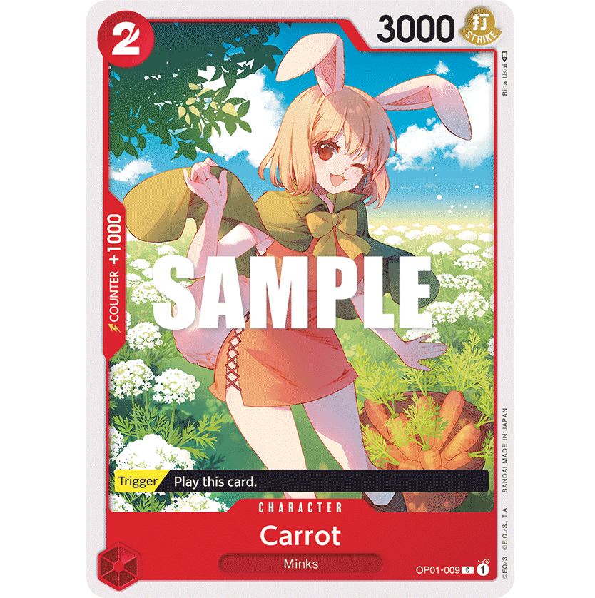ONE PIECE CARD GAME OP01-009 C CARROT "ROMANCE DAWN INGLÉS"