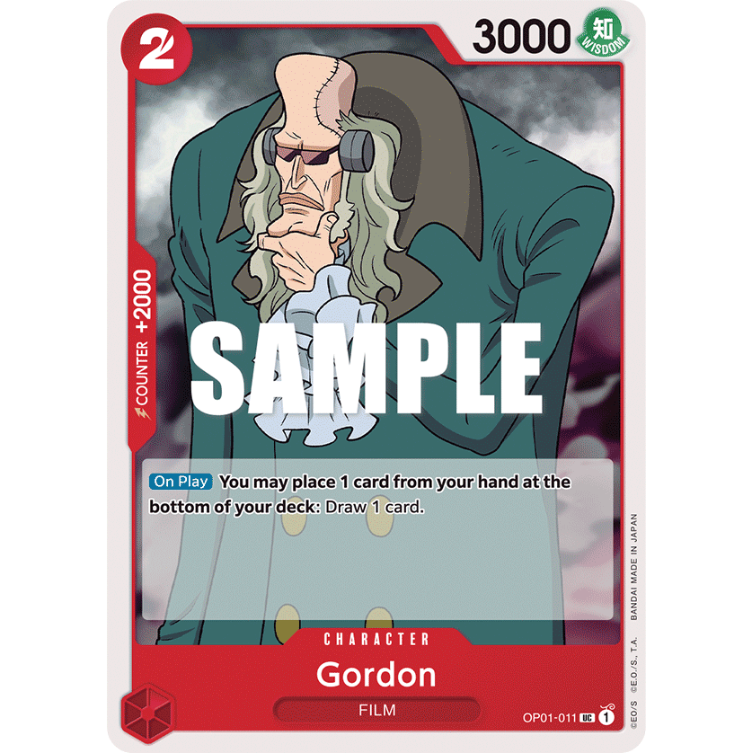 ONE PIECE CARD GAME OP01-011 UC GORDON "ROMANCE DAWN INGLÉS"