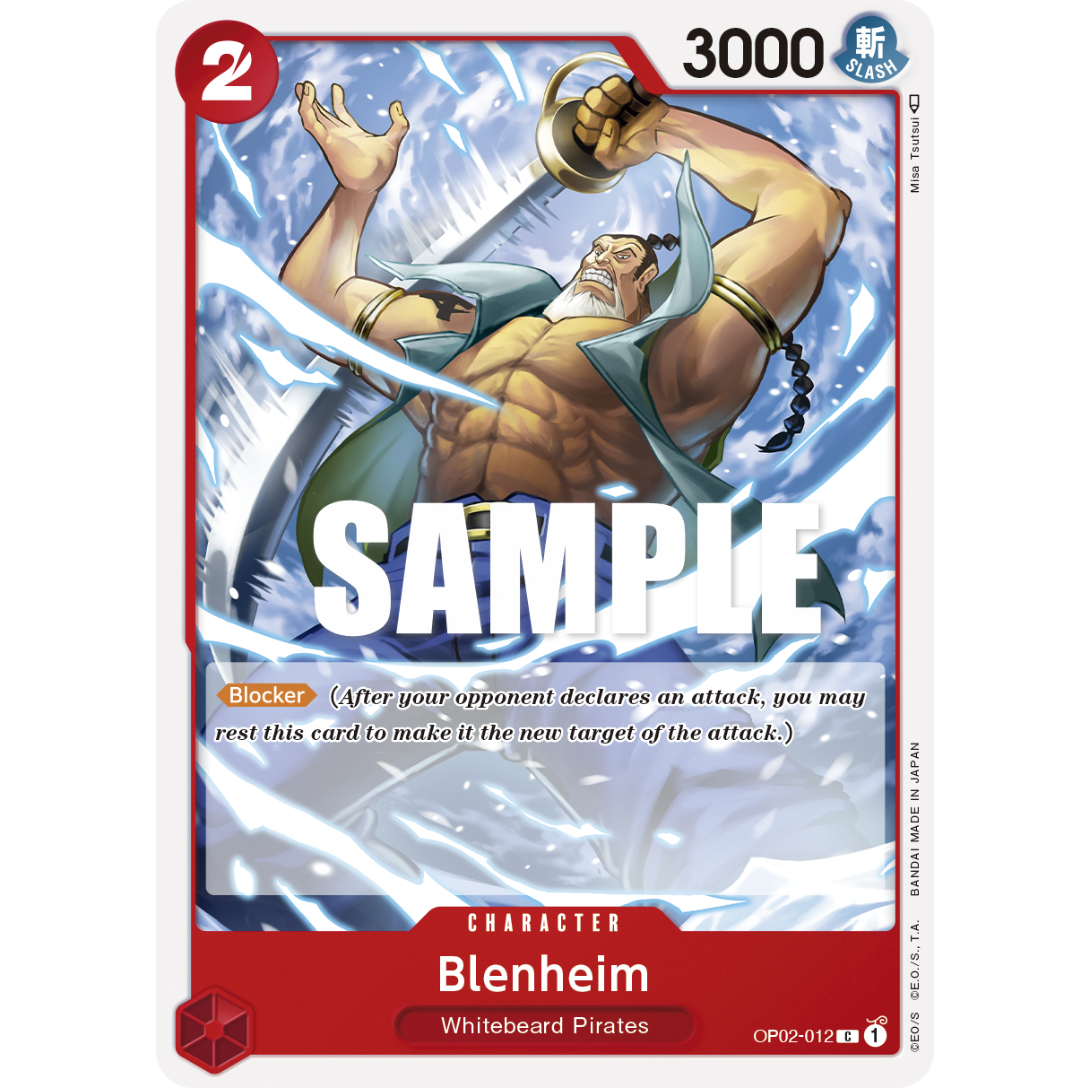 ONE PIECE CARD GAME OP02-012 C BLENHEIM "PARAMOUNT WAR ENGLISH" SUNNY COLLECTIBLES S.L ONE PIECE CARD GAME OP02-012 C BLENHEIM "PARAMOUNT WAR ENGLISH" SUNNY COLLECTIBLES S.L