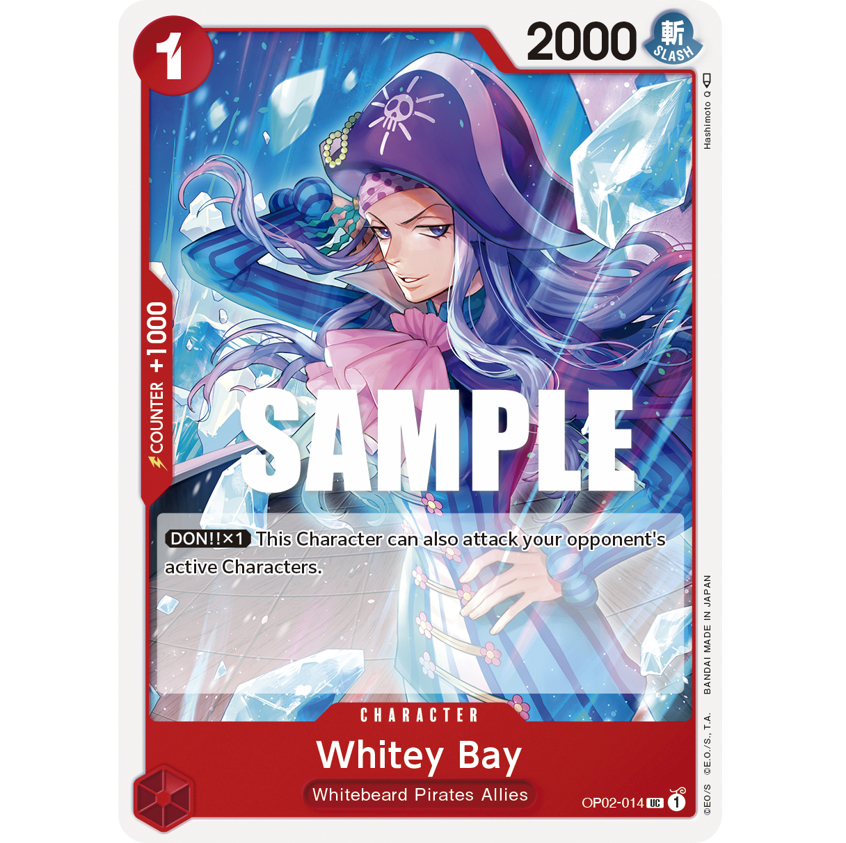 ONE PIECE CARD GAME OP02-014 UC WHITEY BAY "PARAMOUNT WAR ENGLISH"
