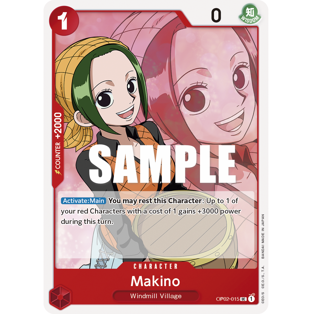 ONE PIECE CARD GAME OP02-015 UC MAKINO "PARAMOUNT WAR ENGLISH"