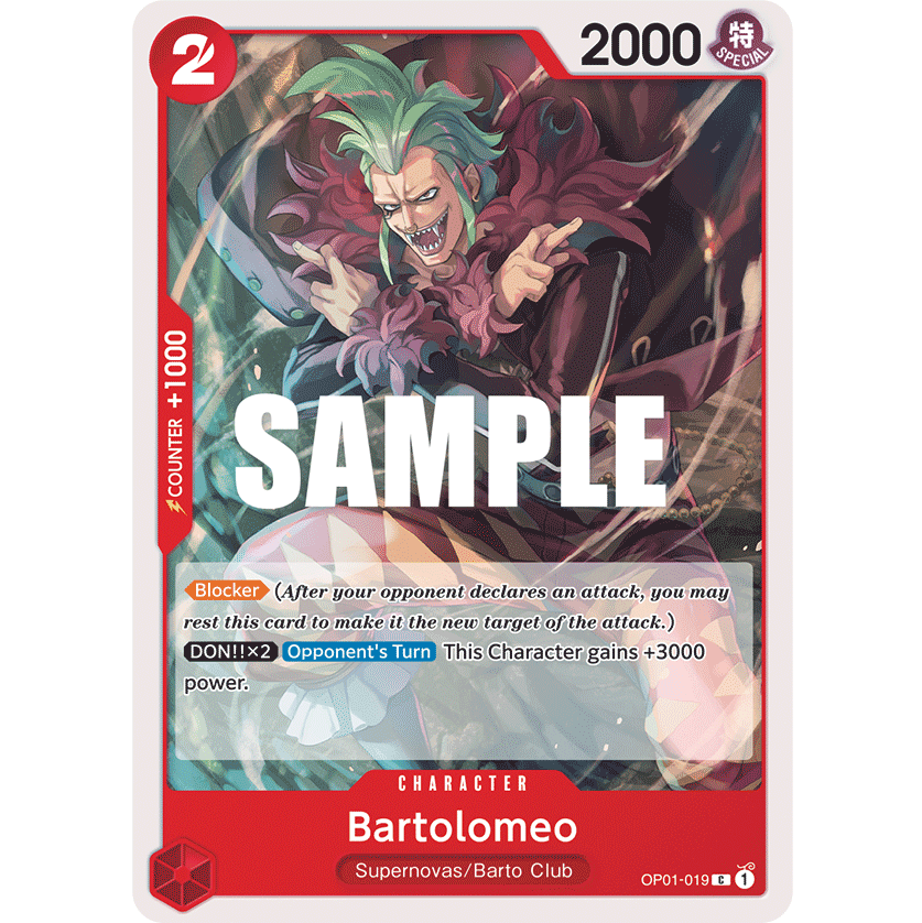 ONE PIECE CARD GAME OP01-019 C BARTOLOMEO "ROMANCE DAWN INGLÉS"