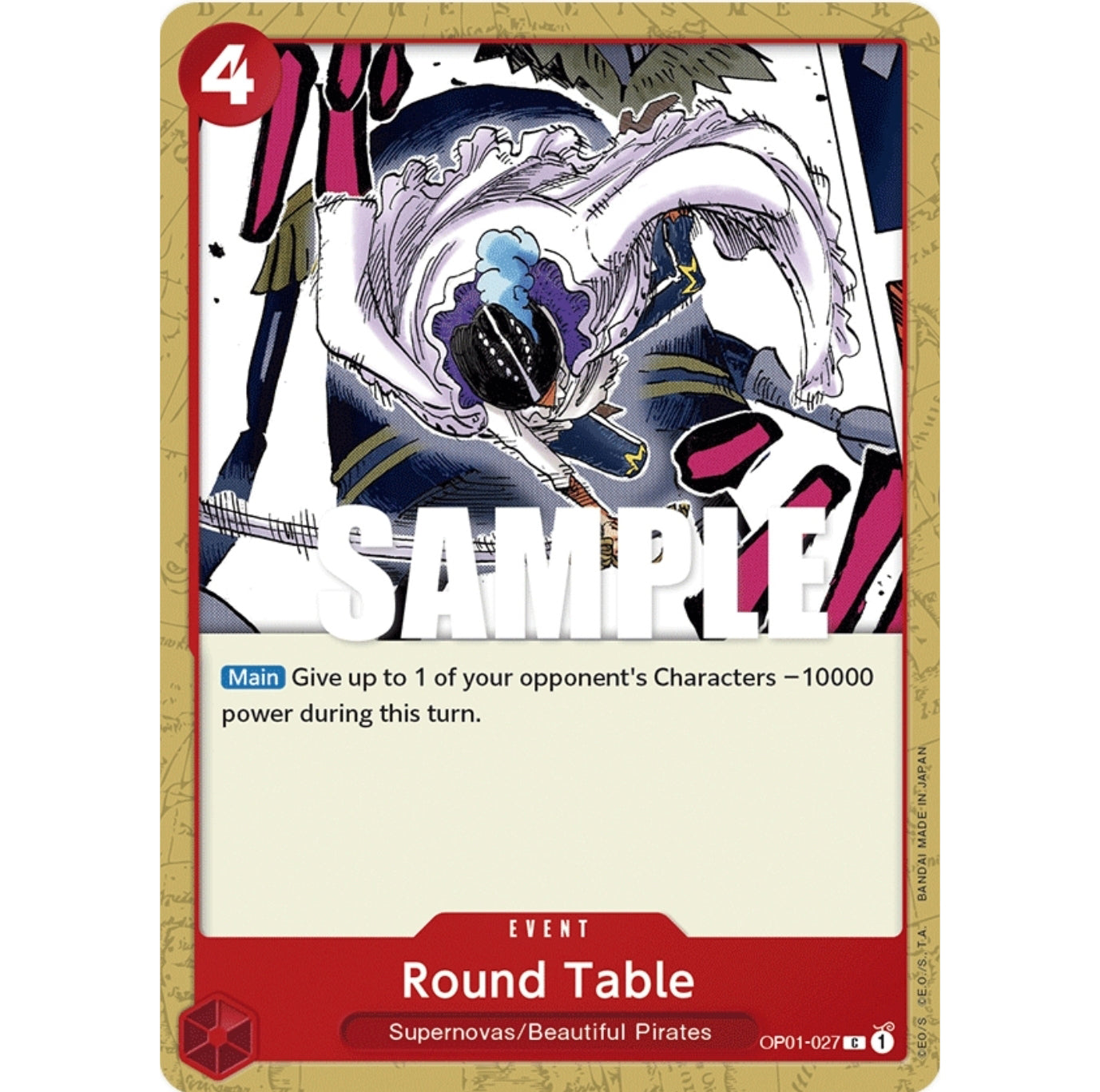 ONE PIECE CARD GAME OP01-027 C ROUND TABLE "ROMANCE DAWN INGLÉS"