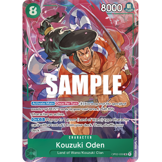 ONE PIECE CARD GAME OP02-030 SR KOUZUKI ODEN (V.2) "PARAMOUNT WAR ENGLISH"