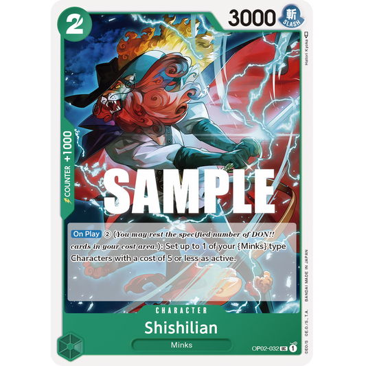 ONE PIECE CARD GAME OP02-032 UC SHISHILIAN "PARAMOUNT WAR ENGLISH"