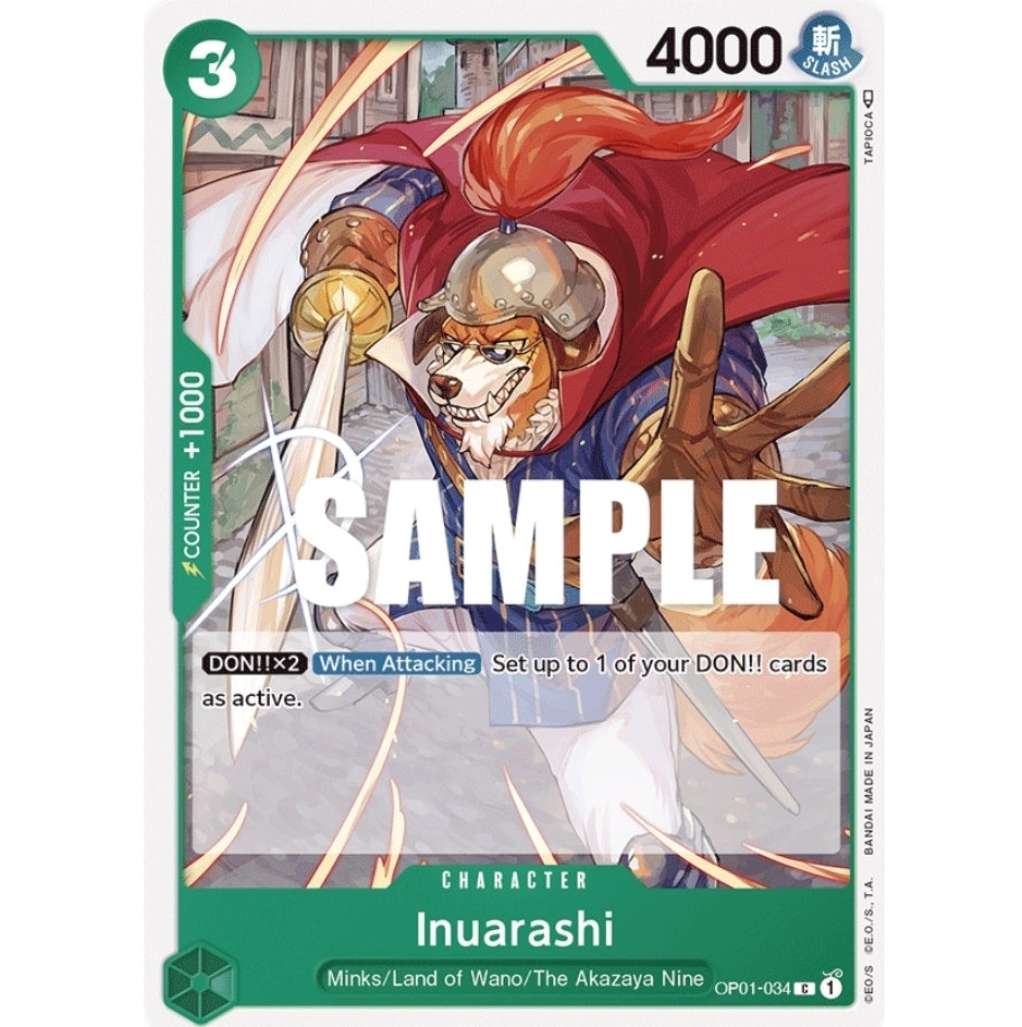 ONE PIECE CARD GAME OP01-034 C INUARASHI "ROMANCE DAWN INGLÉS"
