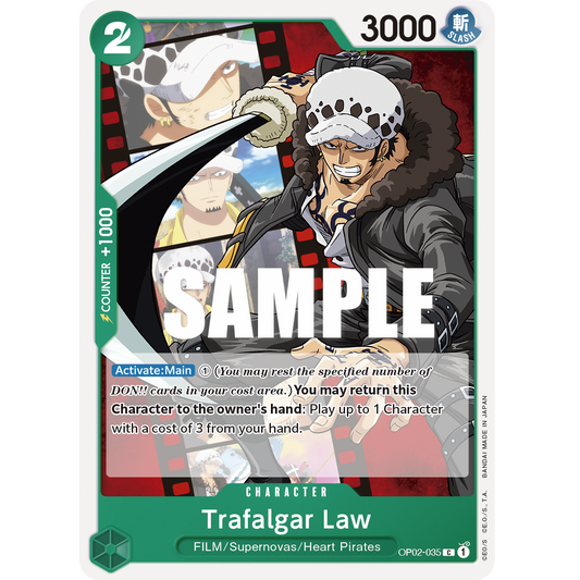 ONE PIECE CARD GAME OP02-035 C TRAFALGAR LAW "PARAMOUNT WAR ENGLISH"