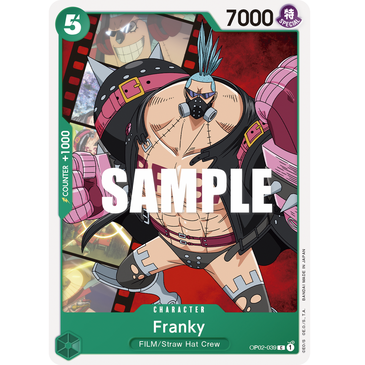 ONE PIECE CARD GAME OP02-039 C FRANKY "PARAMOUNT WAR ENGLISH"