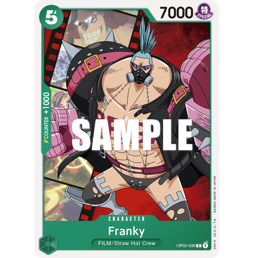 ONE PIECE CARD GAME OP02-039 C FRANKY "PARAMOUNT WAR ENGLISH"