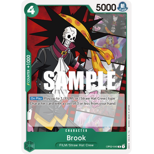 ONE PIECE CARD GAME OP02-040 R BROOK "PARAMOUNT WAR ENGLISH"