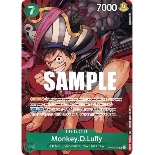 ONE PIECE CARD GAME OP02-041 R MONKEY.D.LUFFY (V.2) "PARAMOUNT WAR ENGLISH"
