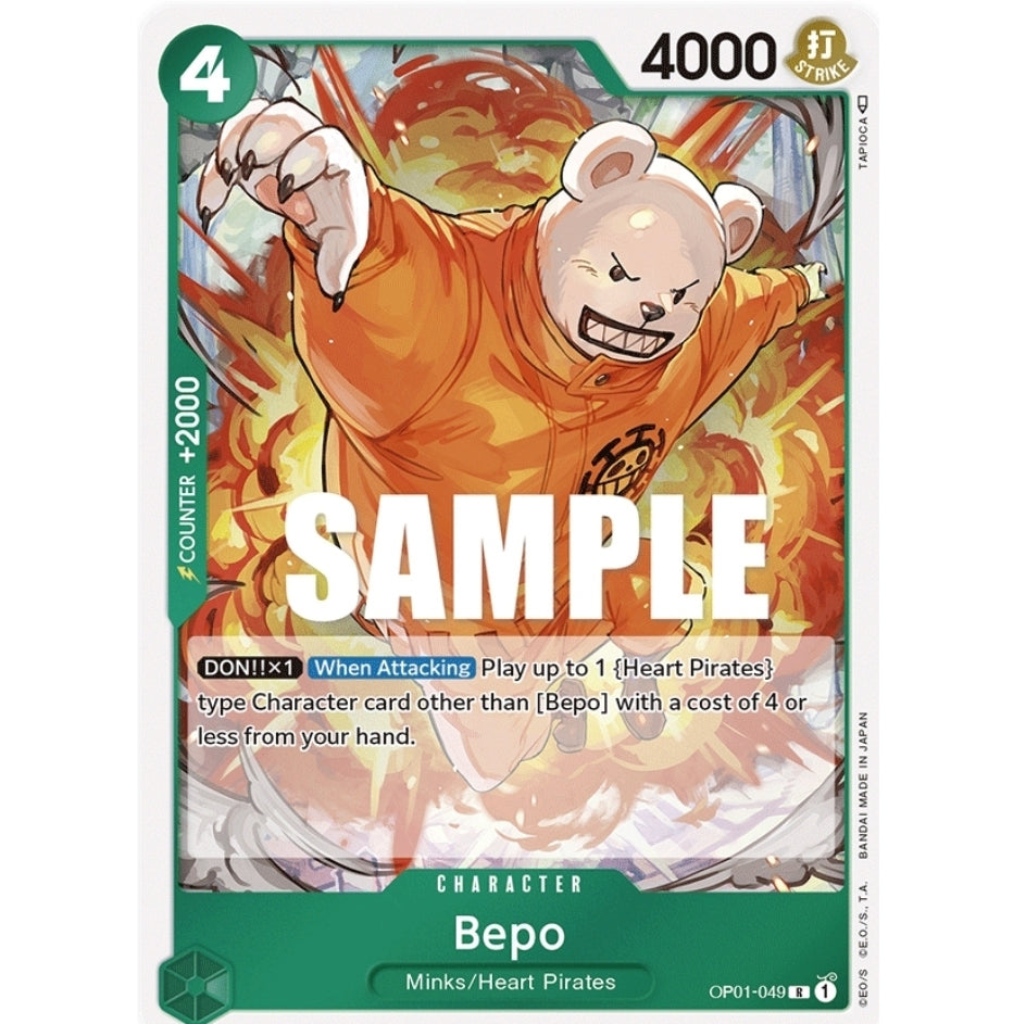 ONE PIECE CARD GAME OP01-049 R BEPO "ROMANCE DAWN INGLÉS"