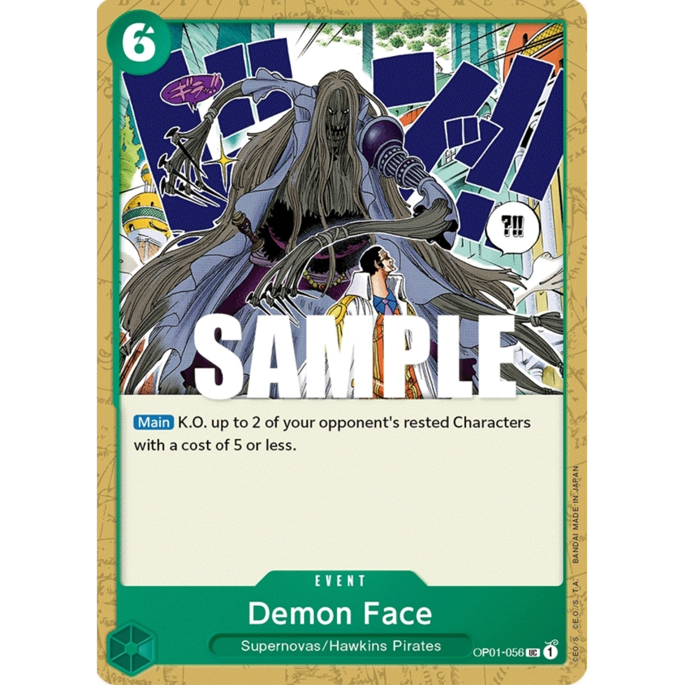 ONE PIECE CARD GAME OP01-056 UC DEMON FACE "ROMANCE DAWN INGLÉS"