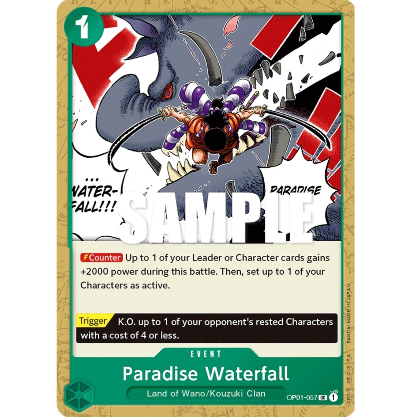 ONE PIECE CARD GAME OP01-057 UC PARADISE WATERFALL "ROMANCE DAWN INGLÉS"