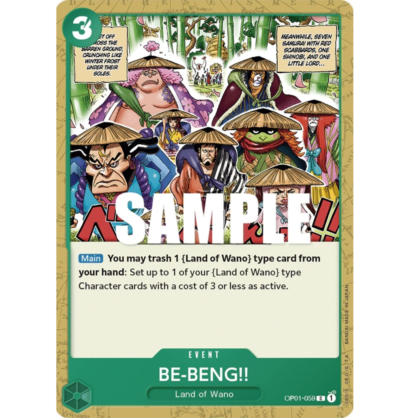 ONE PIECE CARD GAME OP01-059 C BE-BENG!! "ROMANCE DAWN INGLÉS"