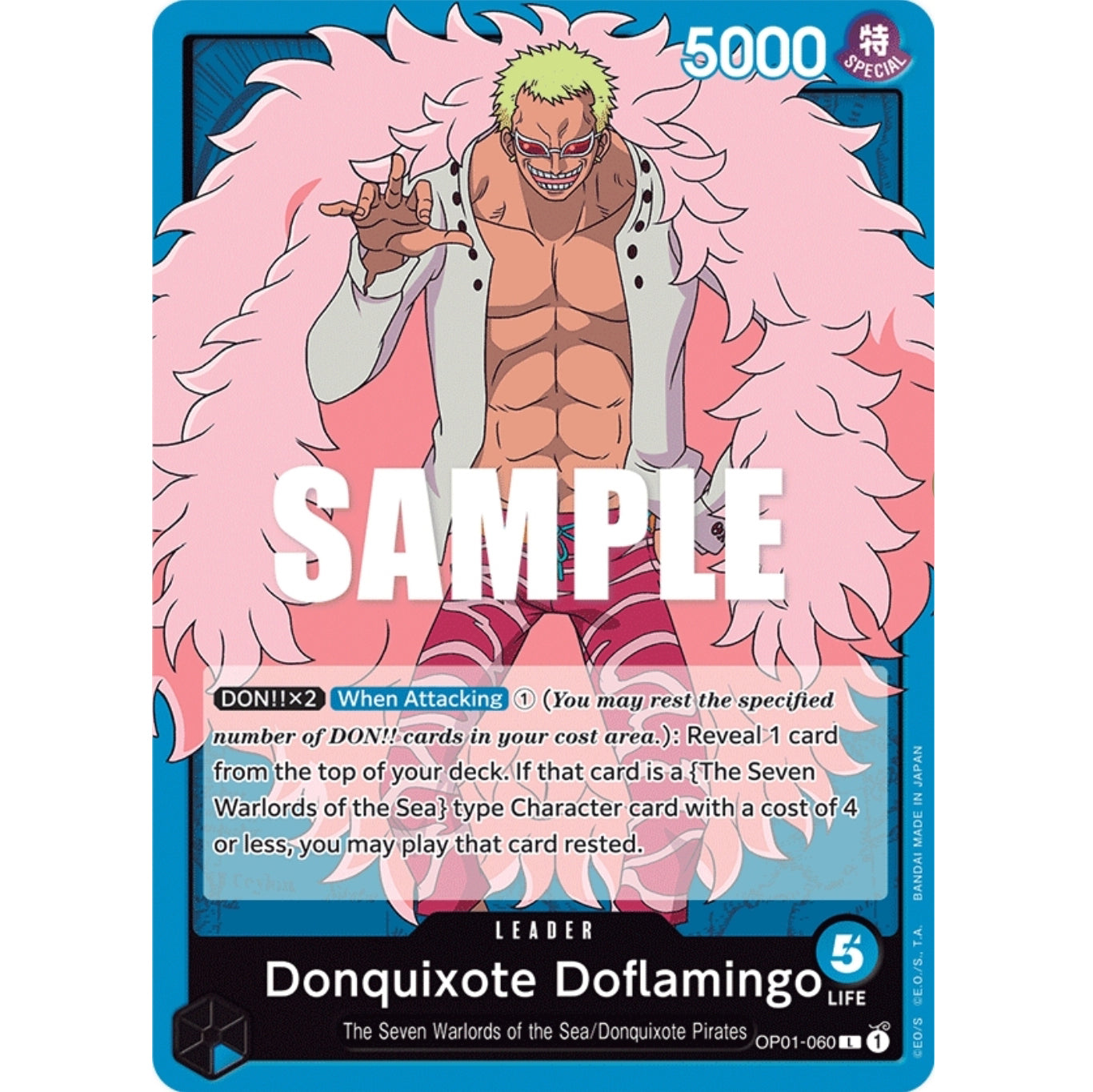 ONE PIECE CARD GAME OP01-060 L DONQUIXOTE DOFLAMINGO (V.1) "ROMANCE DA SUNNY COLLECTIBLES S.L ONE PIECE CARD GAME OP01-060 L DONQUIXOTE DOFLAMINGO (V.1) "ROMANCE DA SUNNY COLLECTIBLES S.L