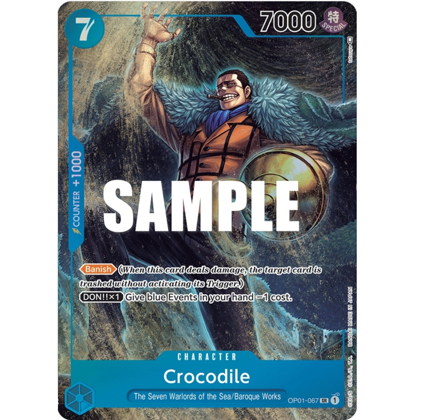 ONE PIECE CARD GAME OP01-067 SR CROCODILE (V.2) "ROMANCE DAWN ENGLISH"