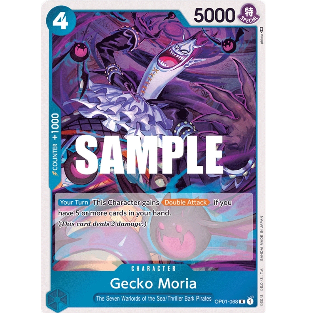 ONE PIECE CARD GAME OP01-068 R GECKO MORIA "ROMANCE DAWN ENGLISH"