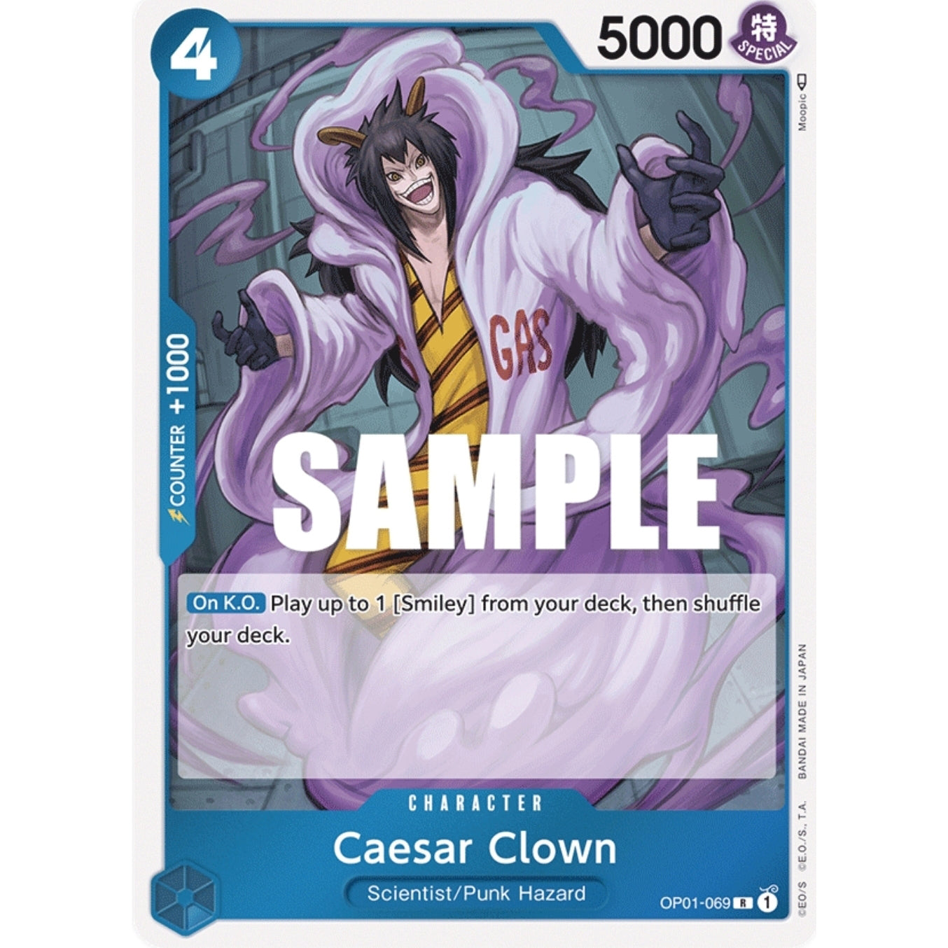 ONE PIECE CARD GAME OP01-069 R CAESAR CLOWN "ROMANCE DAWN ENGLISH"