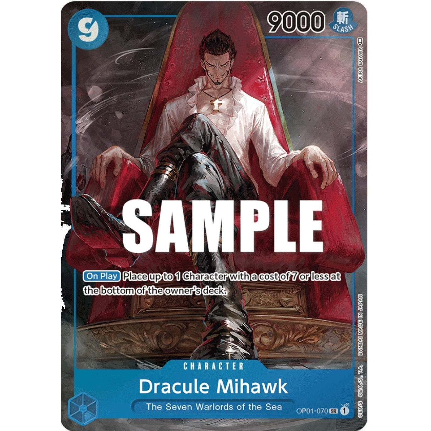 ONE PIECE CARD GAME OP01-070 SR DRACULE MIHAWK (V.2) "ROMANCE DAWN ENGLISH"