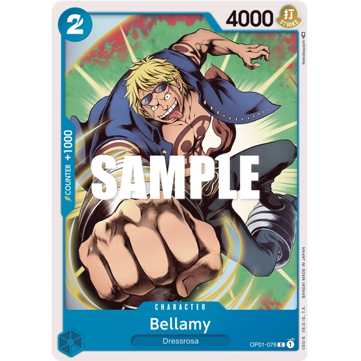 ONE PIECE CARD GAME OP01-076 C BELLAMY "ROMANCE DAWN ENGLISH"