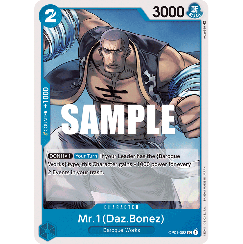 ONE PIECE CARD GAME OP01-083 UC MR.1 (DAZ.BONEZ) "ROMANCE DAWN ENGLISH"