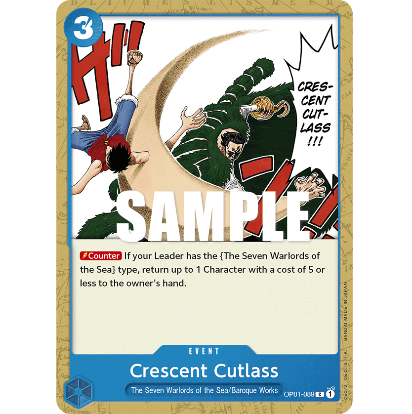 ONE PIECE CARD GAME OP01-089 C CRESCENT CUTLASS "ROMANCE DAWN ENGLISH"