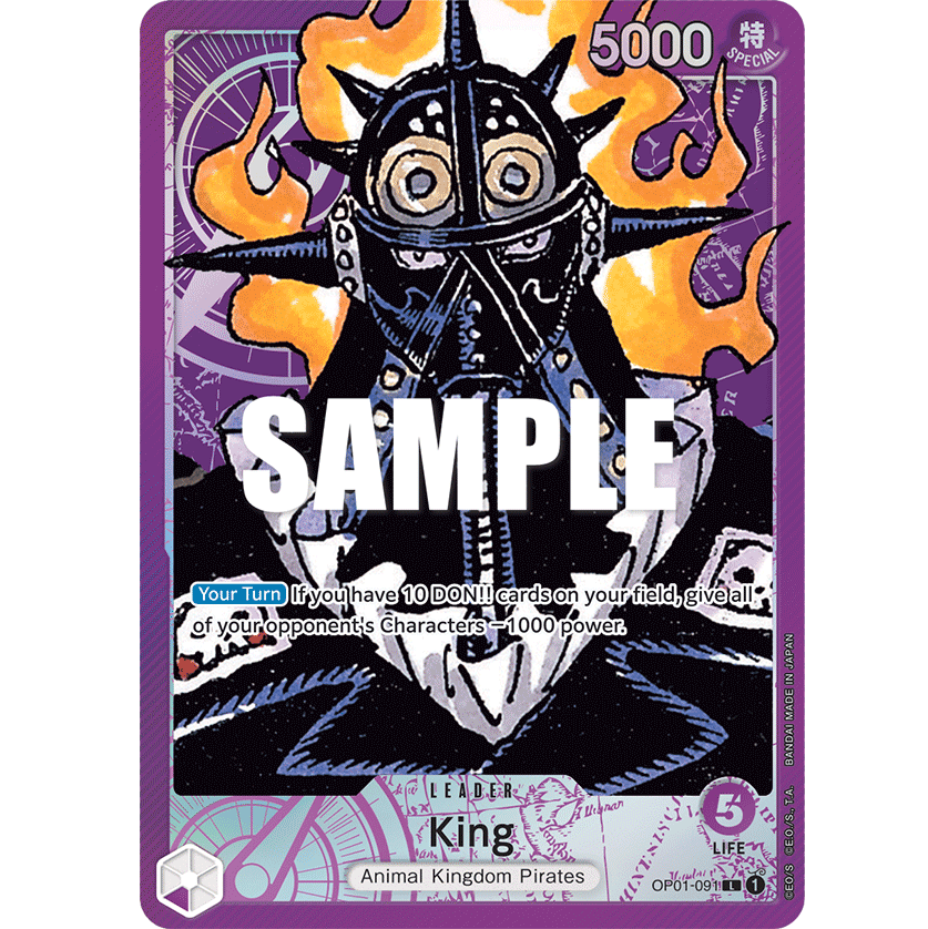 king one piece card game ONE PIECE CARD GAME OP01-091 L KING (V.2) "ROMANCE DAWN ENGLISH" – SUNNY COLLECTIBLES S.L