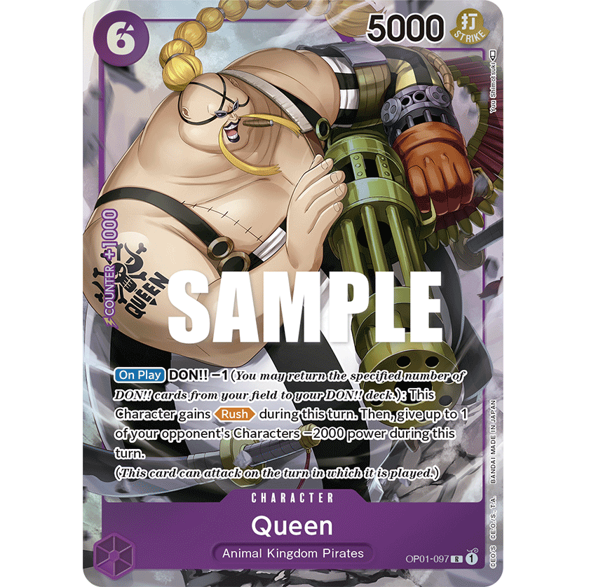 ONE PIECE CARD GAME OP01-097 R QUEEN (V.2) "ROMANCE DAWN ENGLISH"
