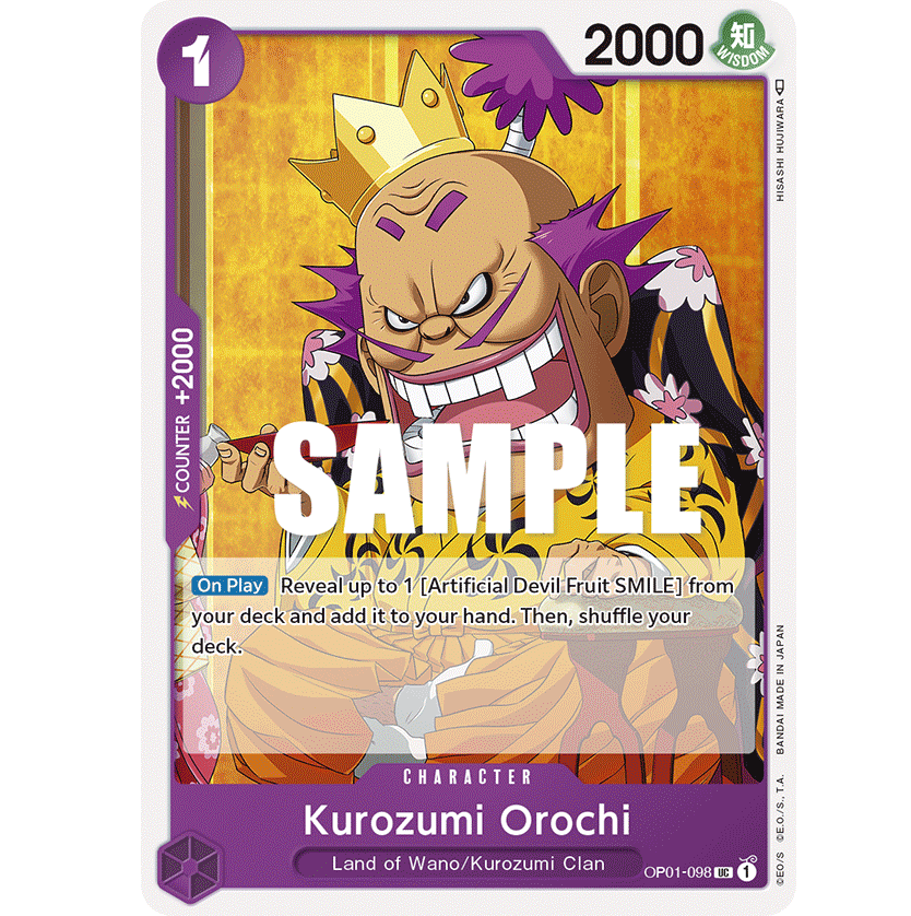 ONE PIECE CARD GAME OP01-098 UC KOROZUMI OROCHI "ROMANCE DAWN INGLÉS"