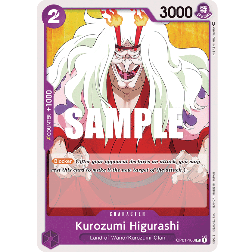 ONE PIECE CARD GAME OP01-100 C KUROZUMI HIGURASHI "ROMANCE DAWN INGLÉS"