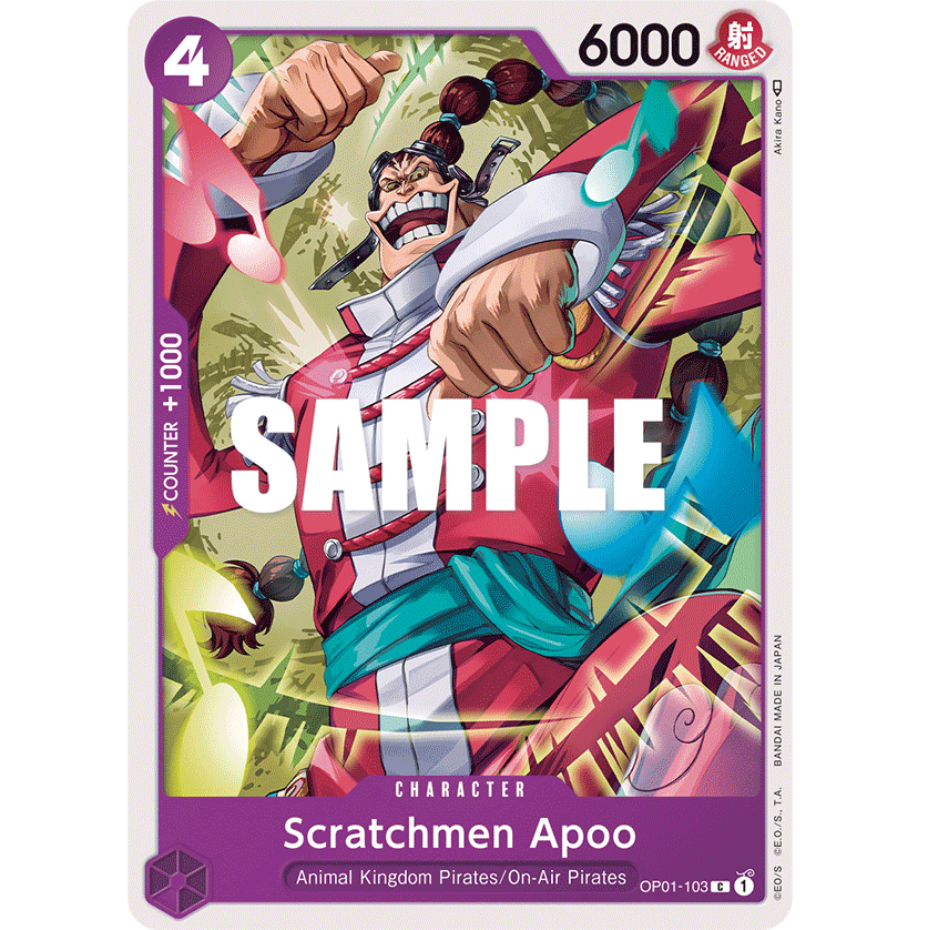 ONE PIECE CARD GAME OP01-103 C SCRATCHMEN APOO "ROMANCE DAWN INGLÉS"