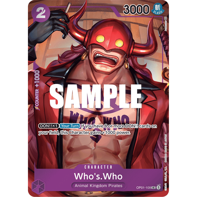 ONE PIECE CARD GAME OP01-109 UC WHO'S WHO (V.2) "ROMANCE DAWN ENGLISH"
