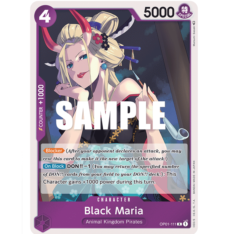 ONE PIECE CARD GAME OP01-111 R BLACK MARIA "ROMANCE DAWN ENGLISH"