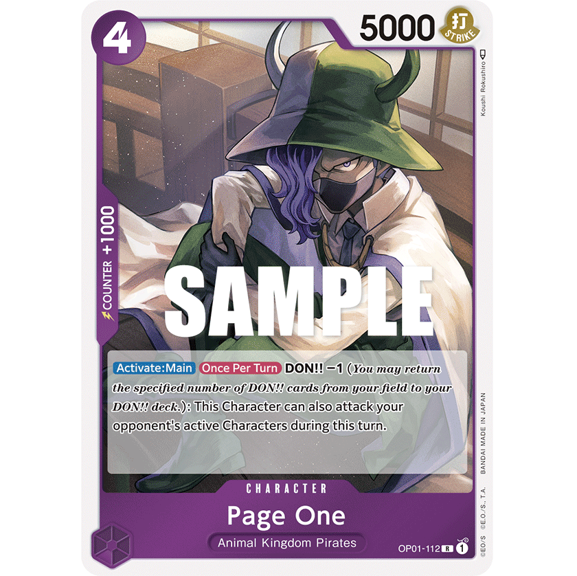 ONE PIECE CARD GAME OP01-112 R PAGE ONE "ROMANCE DAWN ENGLISH"