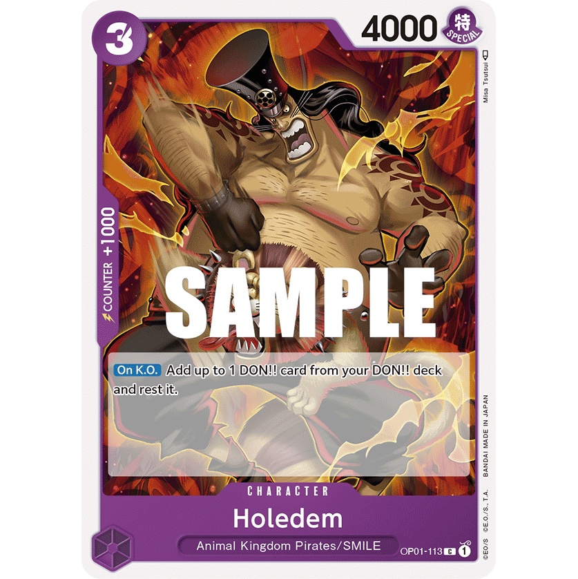 ONE PIECE CARD GAME OP01-113 C HOLEDEM "ROMANCE DAWN INGLÉS"
