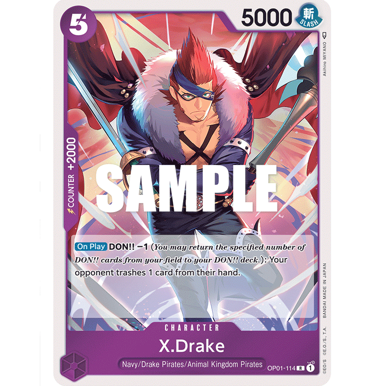 ONE PIECE CARD GAME OP01-114 R X.DRAKE "ROMANCE DAWN ENGLISH"