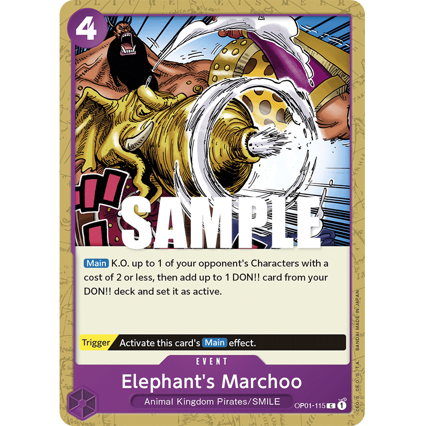 ONE PIECE CARD GAME OP01-115 C ELEPHANT'S MARCHOO "ROMANCE DAWN ENGLISH"