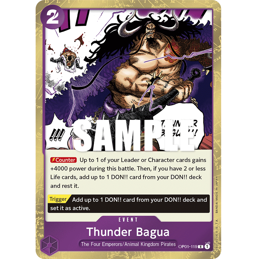 ONE PIECE CARD GAME OP01-119 R THUNDER BAGUA "ROMANCE DAWN ENGLISH"