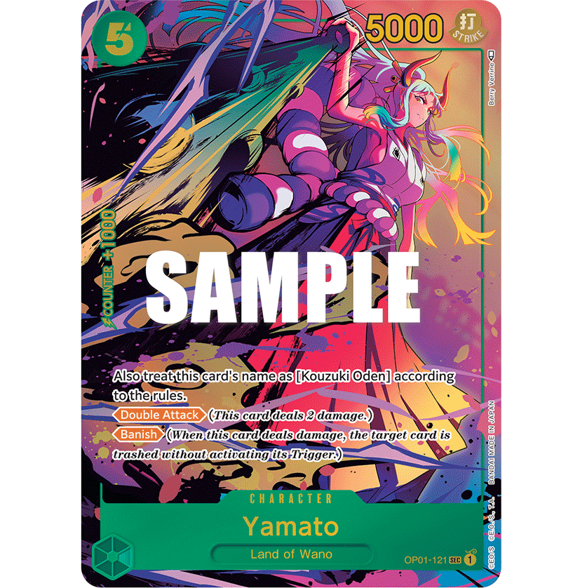 ONE PIECE CARD GAME OP01-121 SEC YAMATO (V.2) "ROMANCE DAWN ENGLISH"