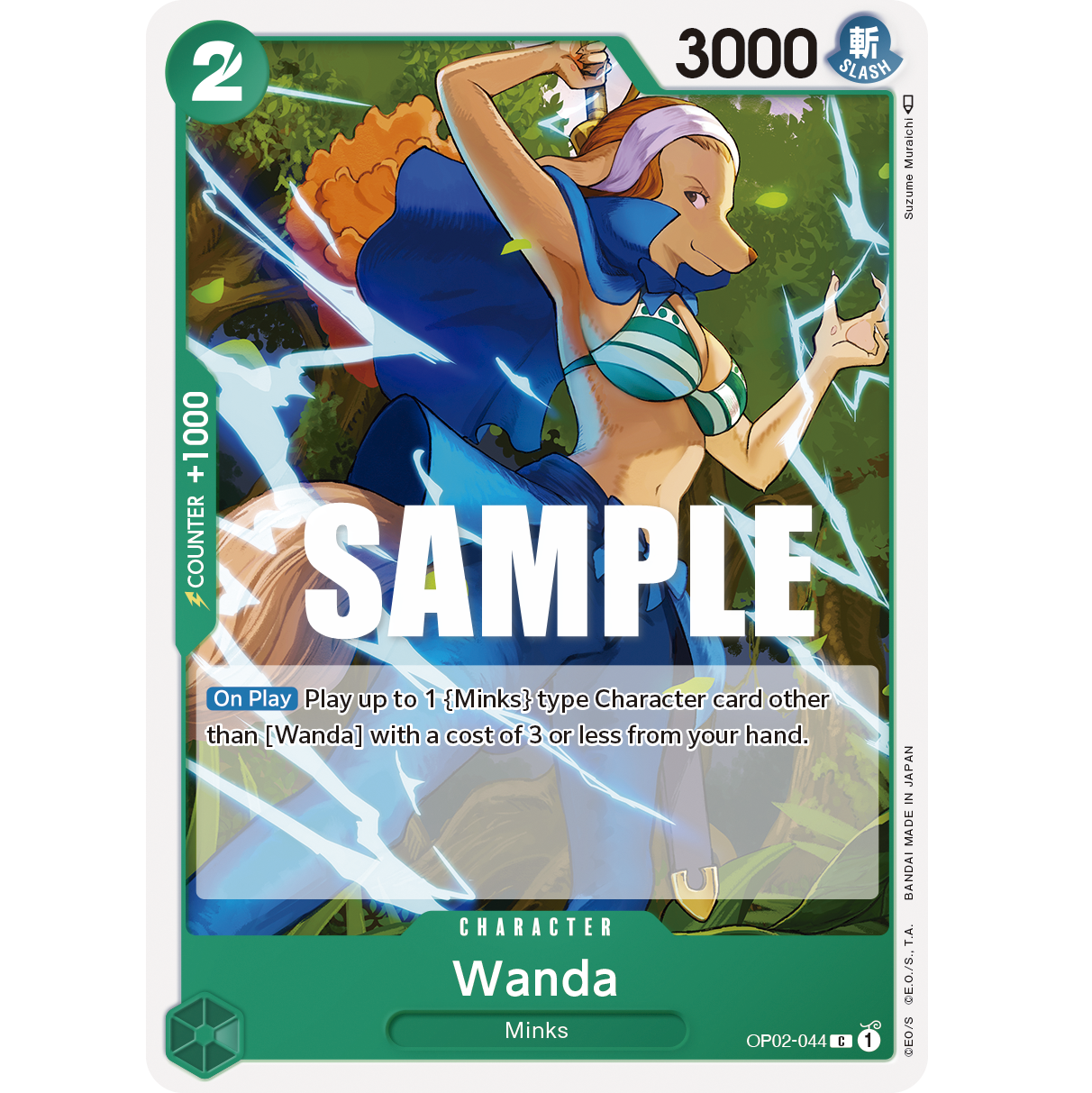 ONE PIECE CARD GAME OP02-044 C WANDA "PARAMOUNT WAR ENGLISH"